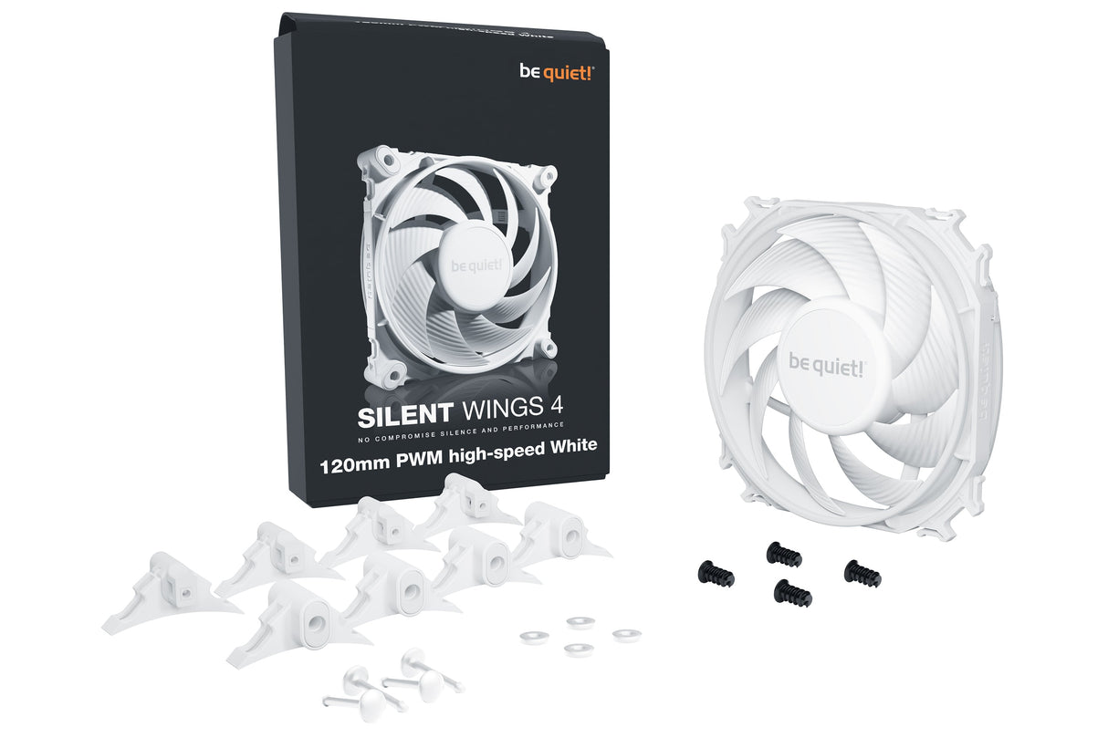 Ventilateur de boitier be quiet! Silent Wings 4 Haute-vitesse - 12cm (Blanc)