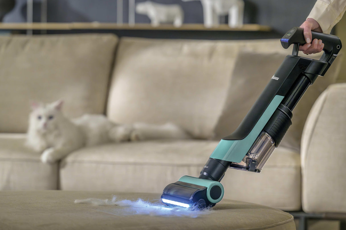 Aspirateur Balai sans Fil - HOOVER HF201P - Ultra-léger, Puissant 50AW, Turbobrosse Spécial Animaux, Technologie Ultra Compact x3