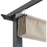 Pergola toit rétractable - CORDOBA -  Structure en aluminium - Toile en polyester - Beige - 3 x 3 m