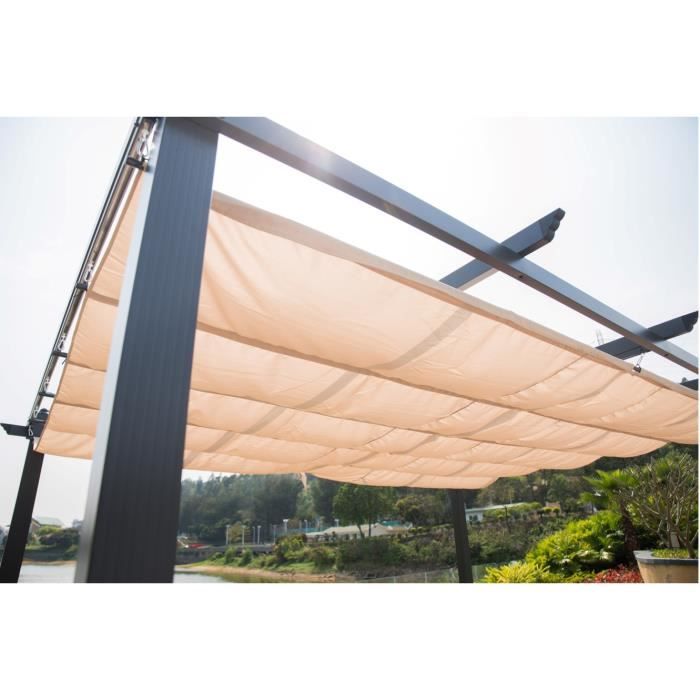 Pergola en aluminium CORDOBA - Ecru - 4 x 3 m