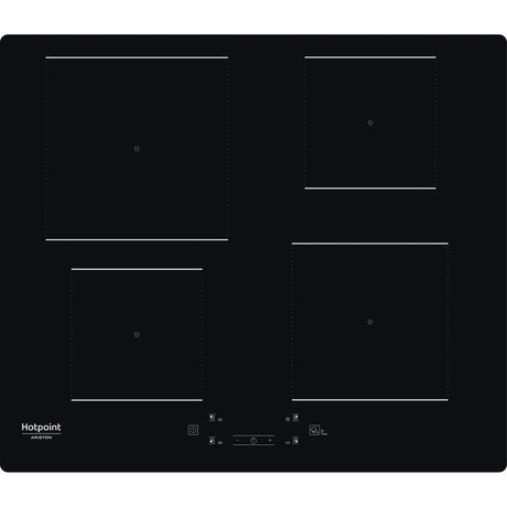 Table de cuisson induction - HOTPOINT - 4 foyers - L60 cm - HQ5660SNE - 7200 W - Revetement verre noir