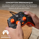 Manette de jeu - Xbox Series X|S, Xbox One et PC - Rematch Core - RGB - Filaire - Camouflage Noir / Orange - TURTLE BEACH