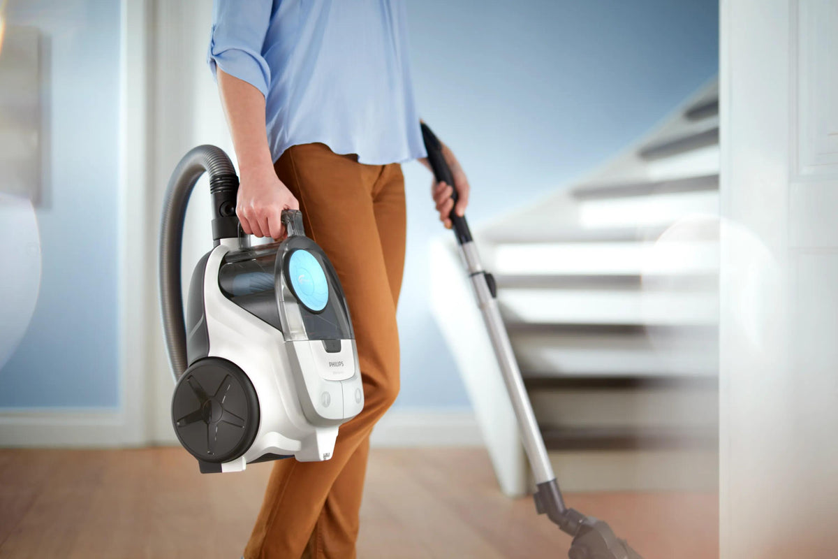 Aspirateur sans sac - PHILIPS - XB2122/09 - Série 2000 - 850W - 77db - Blanc/bleu