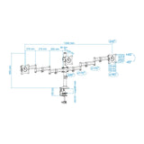 Support triple-écran é fixer Tooq DB1327TN 13"-27" (8kg max) (Noir)