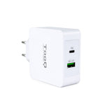 Chargeur secteur TooQ 1x port USB-A + 1x port USB-C 27W (Noir)