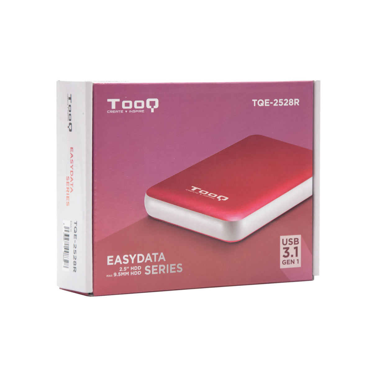 Boitier externe USB 3.1 TooQ TQE-2528 - S-ATA 2,5" (Rouge)