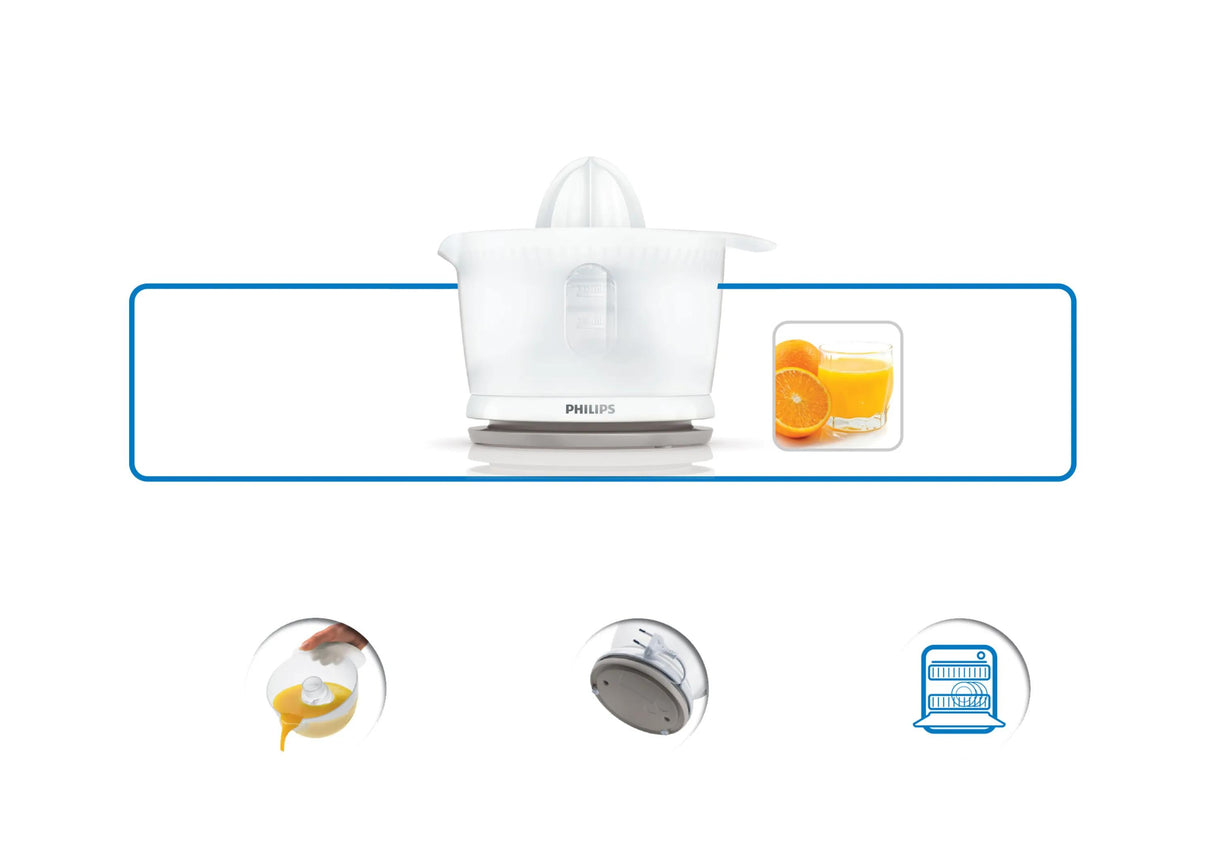 Presse-agrumes - PHILIPS - Daily HR2738/00 - Entierement démontable - Capacité 0,5L - Design Compact - Blanc