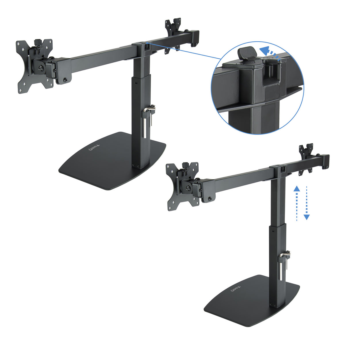 Support double-écran à poser Tooq DB1727TN 17"-27" (6kg max) (Noir)