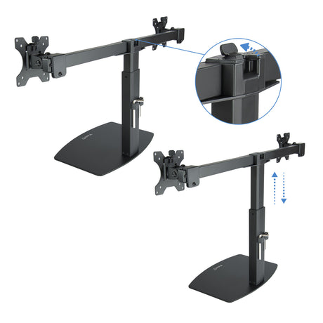 Support double-écran à poser Tooq DB1727TN 17"-27" (6kg max) (Noir)