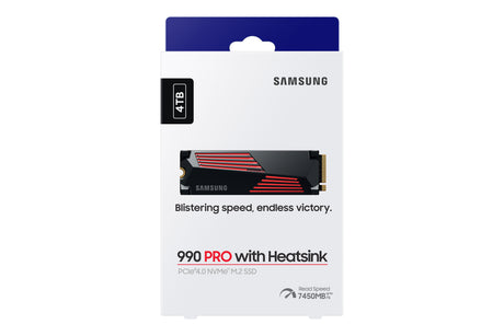 SAMSUNG - 990 PRO avec dissipateur- SSD Interne - 4 To - NVMe M.2 PCIe 4.0x4 - Vitesse lecture jusqu'a 7 450 Mo/s
