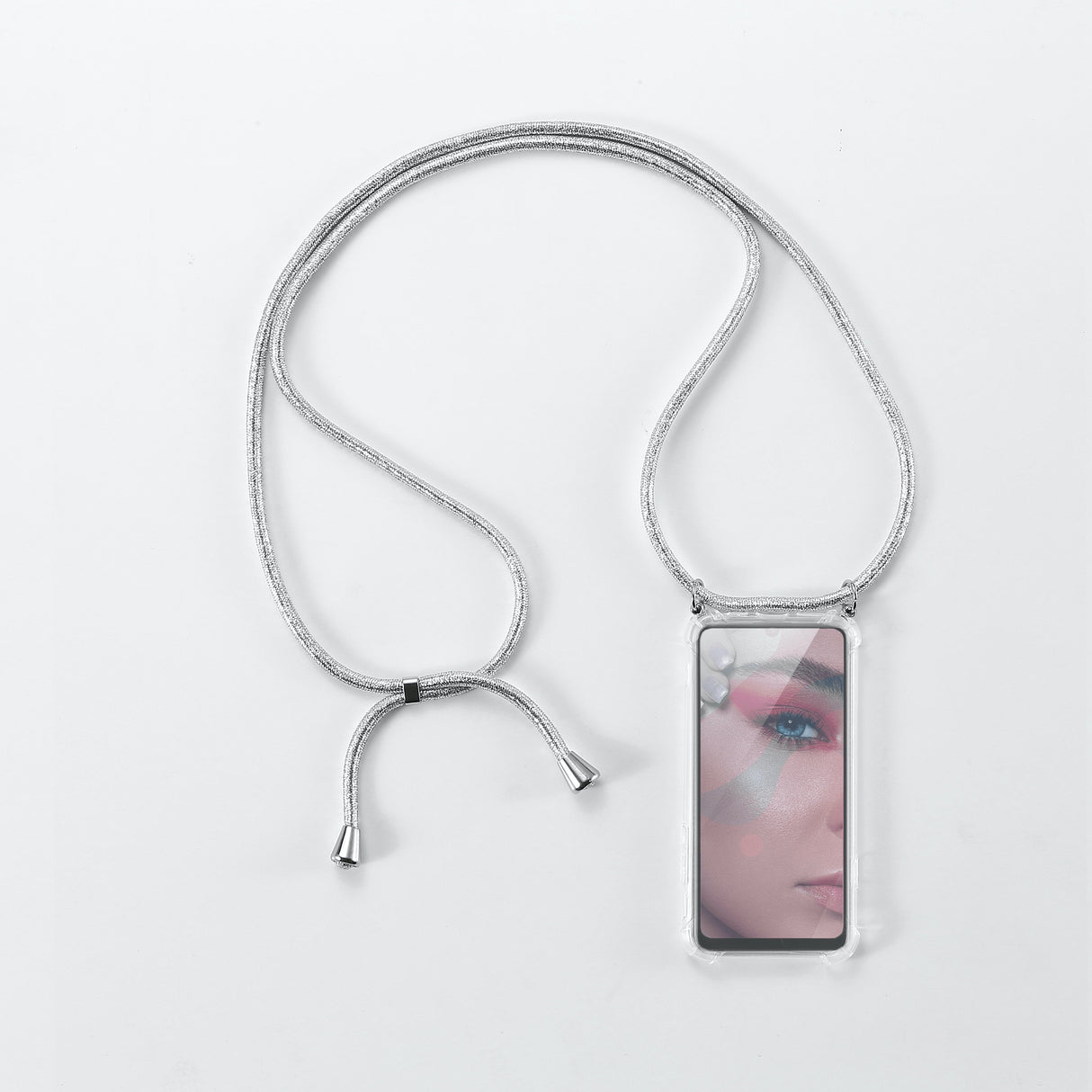 We coque de protection AVEC TOUR DE COU APPLE IPHONE 6/7/8/SE 2020 Argent