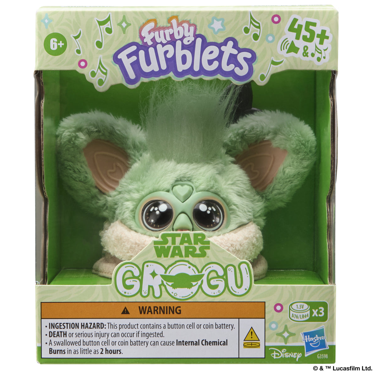 Furby Furblets Grogu STAR WARS™, Mini peluche électronique de collection, plus de 45 sons, a partir de 6 ans, Hasbro