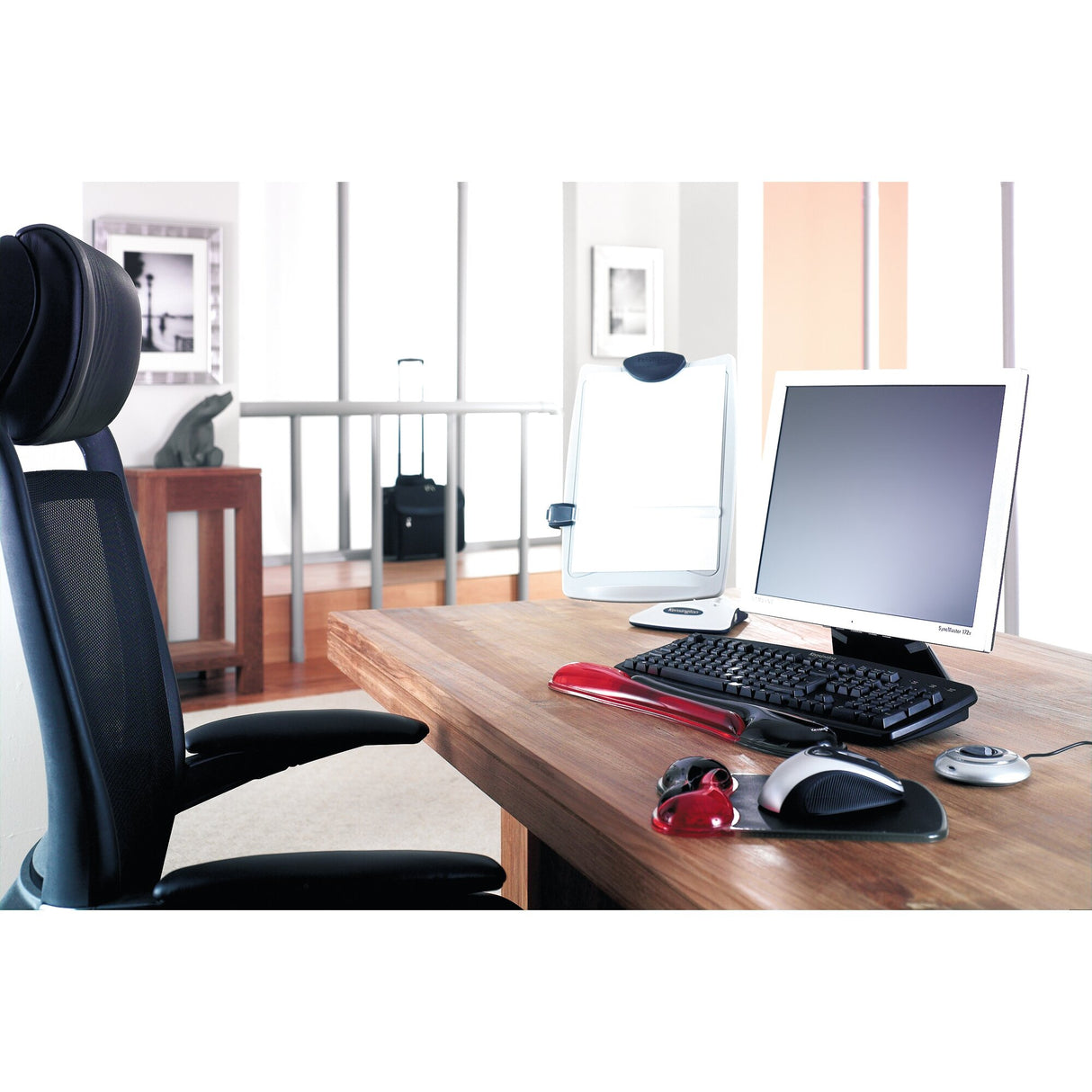 Kensington, Tapis de souris avec repose-poignet, Duo gel, Noir et rouge