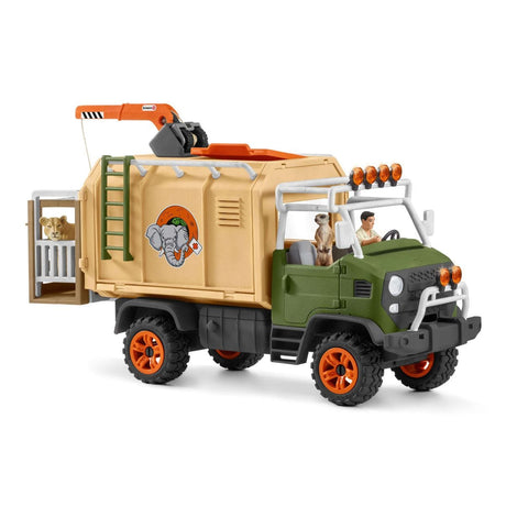 Gros camion de sauvetage d'animaux, coffret de jeu de 45 pieces avec 2 figurines d'animaux, 1 figurine de ranger articulée et des