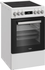 Cuisiniere vitrocéramique - WHIRLPOOL - W5V5LCW - 4 foyers - 7900 W - L50 cm - Blanc