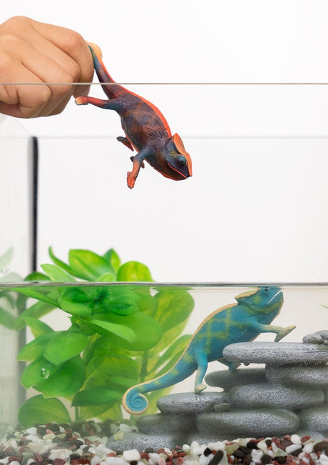 Figurine Caméléon, Figurine qui change de couleur avec la chaleur, jouet pour enfants des 3 ans, Schleich 14858 WILD LIFE