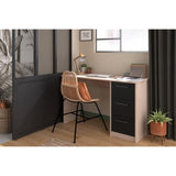 PARISOT Bureau droit 3 tiroirs - DÈcor chene Brooklyn - L 121,4 x P 55 x H 74.5 cm - ESSENTIEL