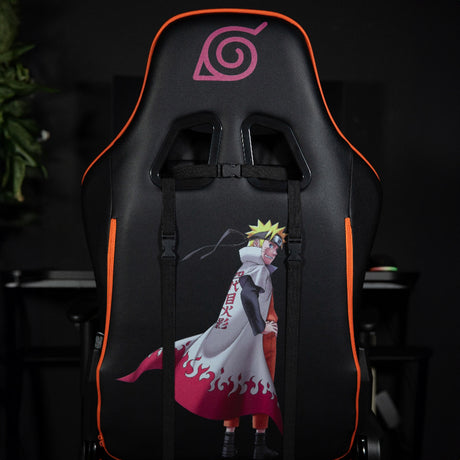 Chaise de bureau gaming premium - KONIX - Naruto Hokage Shippuden - Inclinaison 150° - Cuir - Coussin lombaires et cervicaux