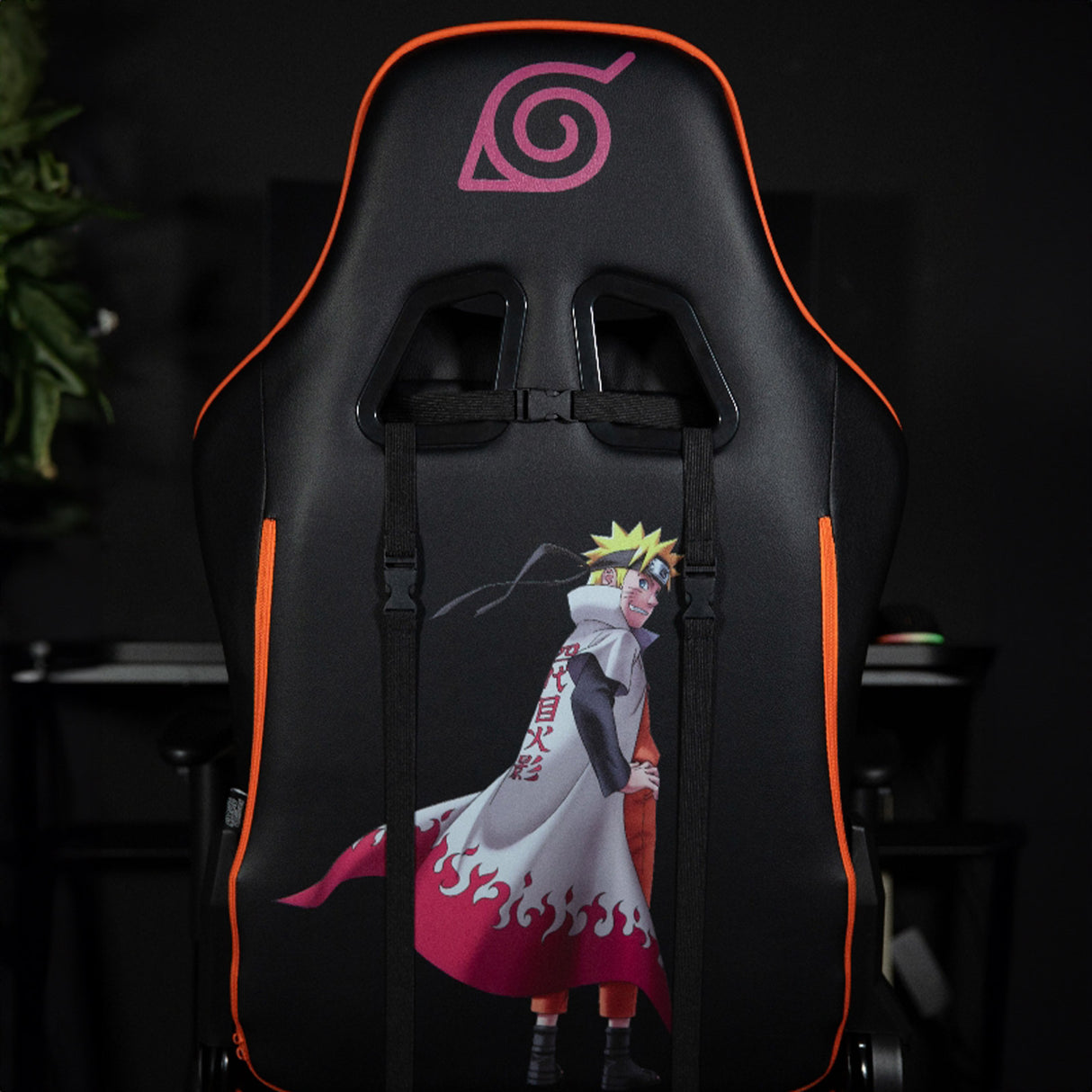 Chaise de bureau gaming premium - KONIX - Naruto Hokage Shippuden - Inclinaison 150° - Cuir - Coussin lombaires et cervicaux