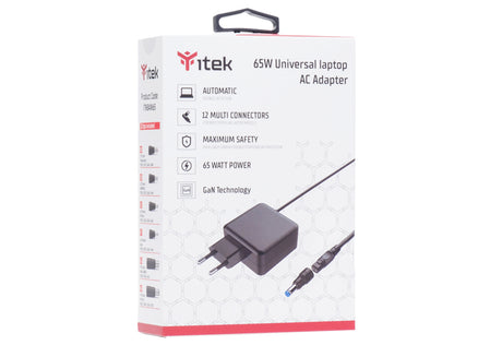 Chargeur universel Itek Slim pour ordinateur portable 65W (8 embouts)