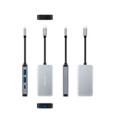 Hub USB-C 3.2 Nanocable - 3x USB-A et 2x USB-C (Gris)