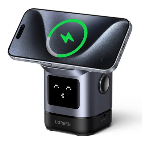 Station de charge 2 en 1 - UGREEN - Robot - Qi2 - Noir