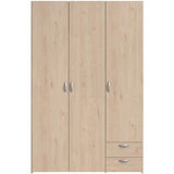 Armoire VARIA - Décor chene - 3 portes - 2 tiroirs - 120,3 x 185 x 51,3