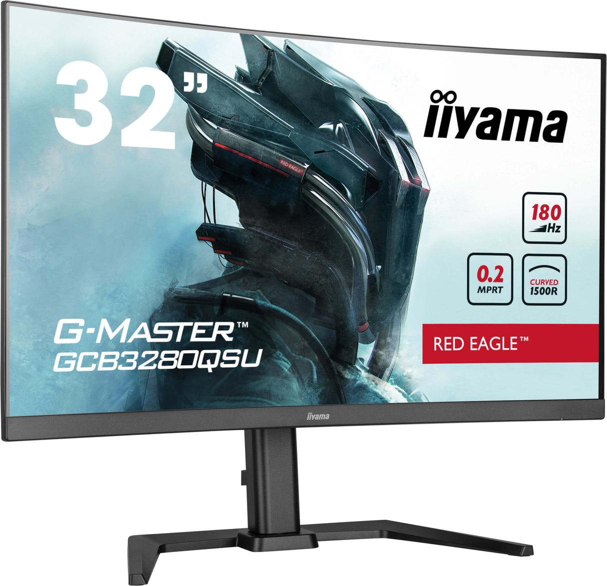 Ecran PC Gamer Incurvé - IIYAMA - 32 - QHD - 180Hz - Dalle VA - 0,2ms - Ajustable en hauteur - GCB3280QSU-B2