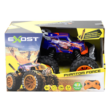 Voiture Télécommandée - EXOST - Phantom Force 1:16 - 10 km/h - 28 -5 cm - violet et orange - des 5 ans