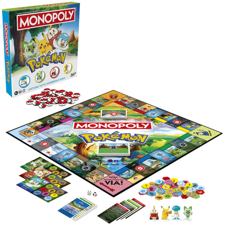 Monopoly Pokémon, jeu de société de plateau, 2 a 4 joueurs, jeux pour enfants et fans de Pokémon, env. 45 minutes, des 8 ans