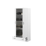 PARISOT Armoire 2 portes battantes + 1 tiroir - Panneaux de particules - Décor Blanc - L 78 cm x P 38 cm x H 170 cm - VARIA