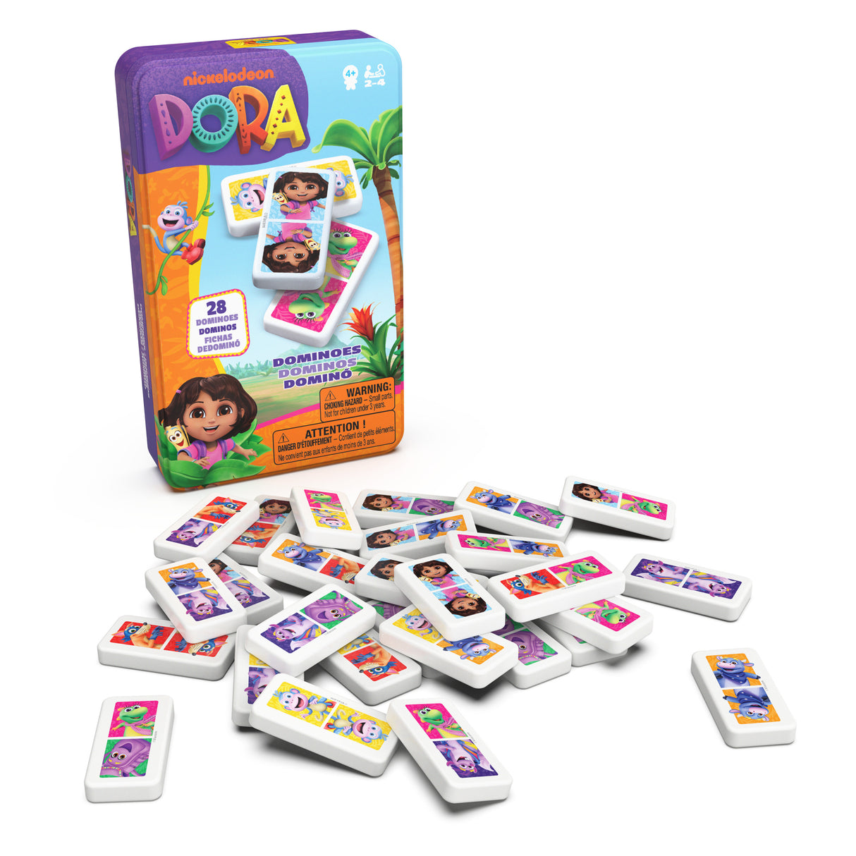 Dora - 28 Dominos - Boîte métal - des 4 ans - Dora l'exploratrice