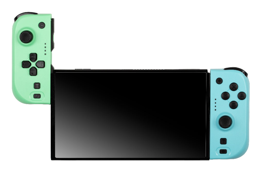 Manettes Joypads - Nintendo Switch et Switch OLED - KONIX - Autonomie 8 h - Fonction vibration - Vert et bleu