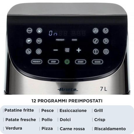 Friteuse sans huile digitale ARIETE - inox brossé - XXL 2 kilos - Modele 4628