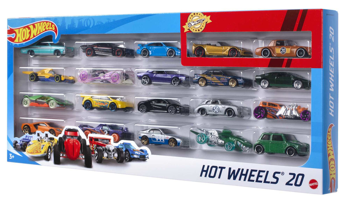 Hot Wheels - Coffret De 20 Véhicules - Petites voitures - 3 ans et + H7045