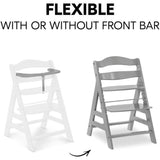 Chaise haute - HAUCK - ALPHA+B - Evolutive - De 6 mois a 90 kg - Bois FSC - Harnais 5 points - Gris