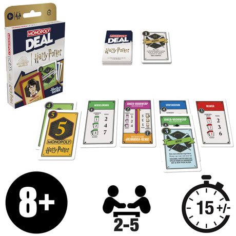 Monopoly Deal Harry Potter, Jeu de cartes rapide 15 min, Hasbro Games, Des 8 ans
