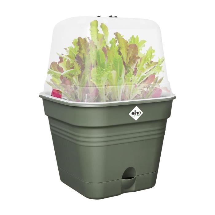 ELHO Pot de culture Green Basics Carré - 14 l - 34,6x34,6xH29,2 cm - Plastique - Vert