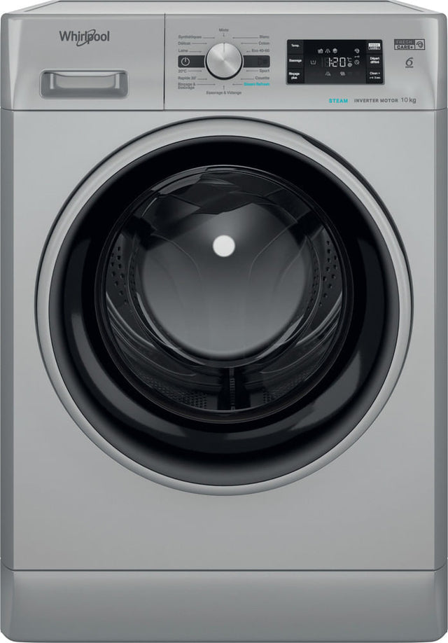 Lave-linge hublot WHIRLPOOL FFBP10489SBSVFR - 10 kg - Induction - L60cm - 1400 trs/min - Classe A-20% - Silver