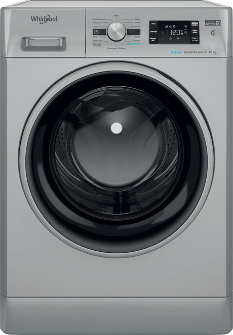 Lave-linge hublot WHIRLPOOL FFBP10489SBSVFR - 10 kg - Induction - L60cm - 1400 trs/min - Classe A-20% - Silver