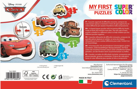 CLEMENTONI - My First Puzzles - Cars - Puzzle évolutif 3-6-9-12 pieces - Mixte - A partir de 2 ans