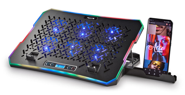 Support ventilé NGS Hero Stand RGB (Noir)