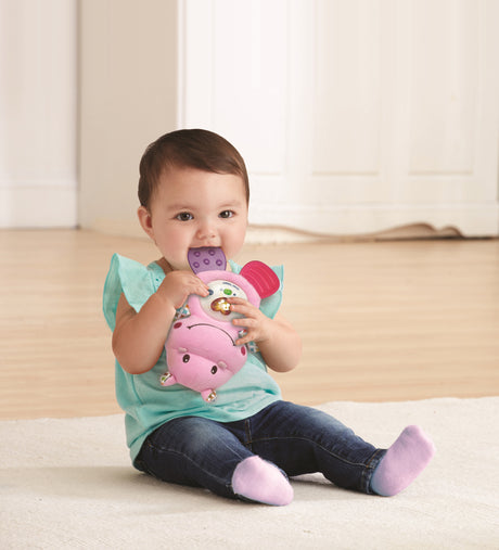 VTECH BABY - Hochet Croc'Hippo - Peluche Texturée Rose