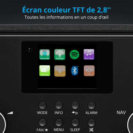 Radio Internet - MEDION - DAB - Bluetooth - 2x10W RMS - Noir