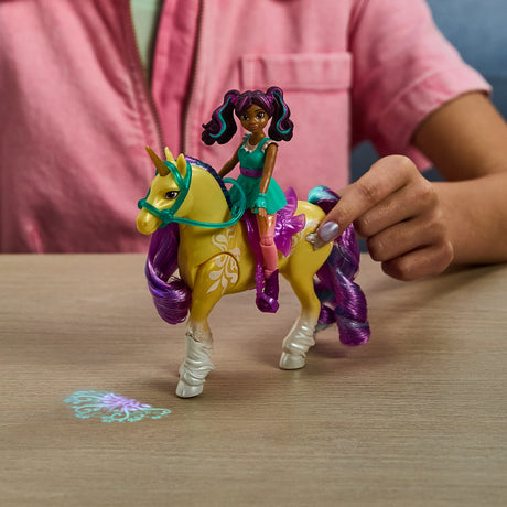 Unicorn Academy Licorne Leaf avec Lumieres et Poupée Ava