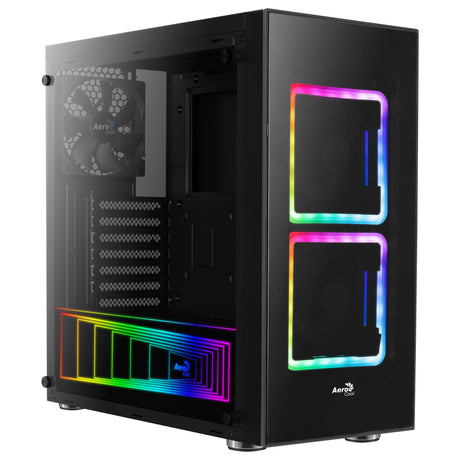 Boitier Moyen Tour ATX AeroCool Tor RGB avec panneaux vitrés (Noir)