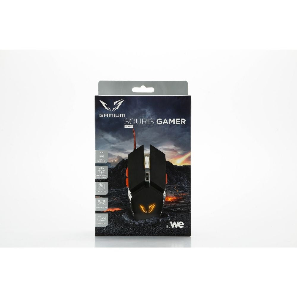 WE Gamium Souris Gamer métallique max 6400DPI avec Rétro-éclairage 6 couleurs, 7