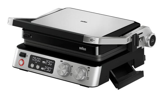 Grill multifonctions - BRAUN - Multi Grill 7 - 2000 W - 3 positions de chauffe - Noir / Acier