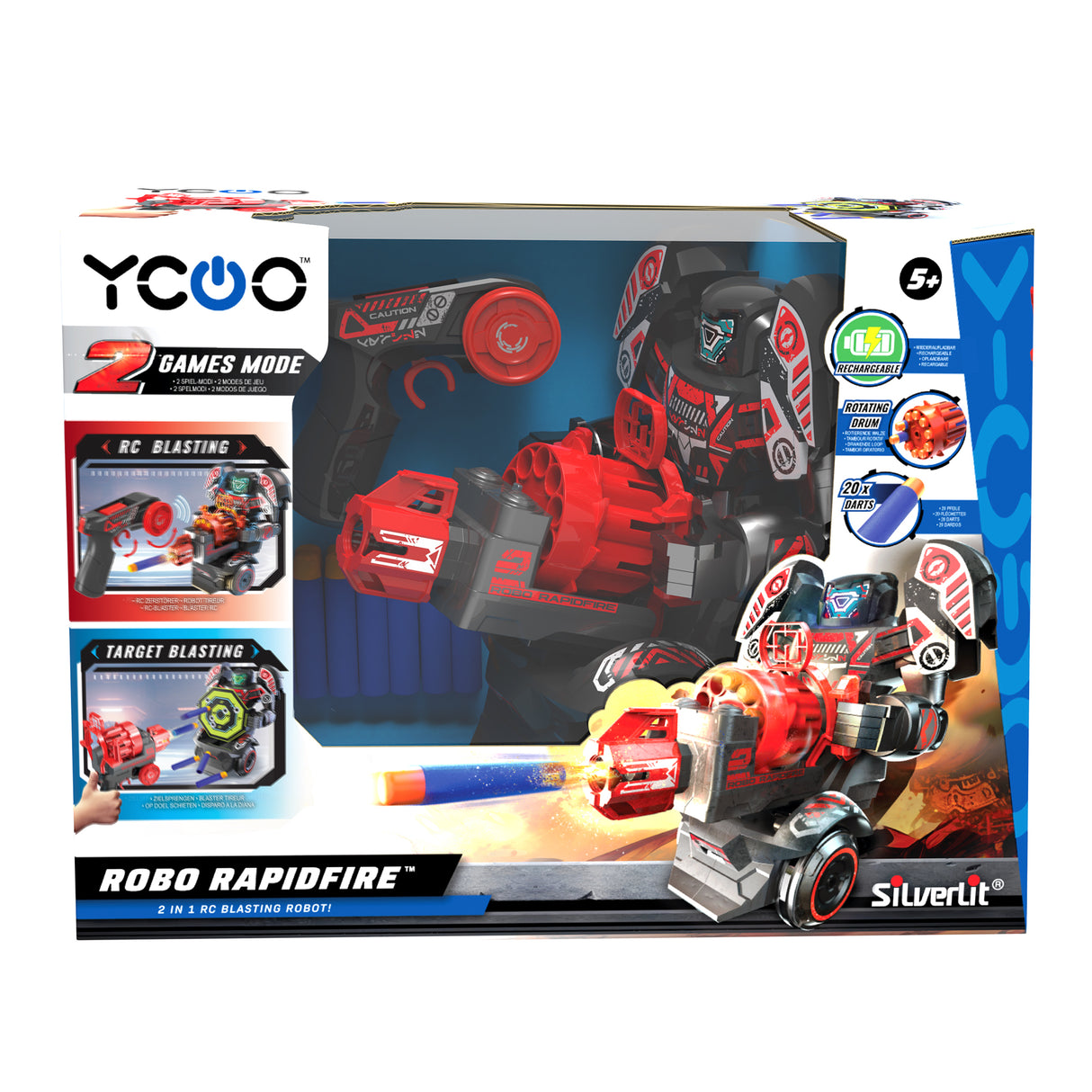 Robot radiocommandé - YCOO - RAPIDFIRE - 19 cm - 15 actions programmables - Des 5 ans