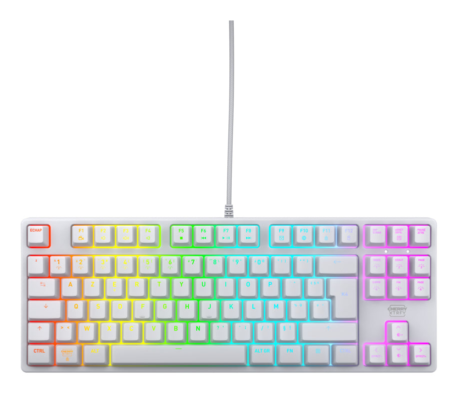 Clavier de gaming mécanique - CHERRY XTRFY K4V2 RGB TKL - Format TKL - Éclairage RGB - Blanc
